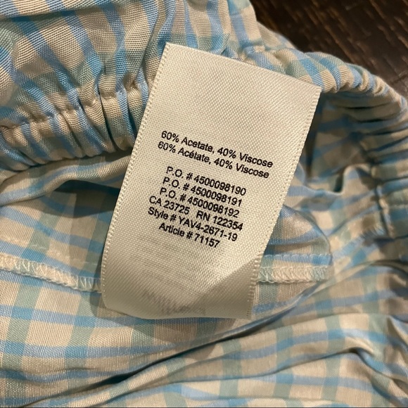 NWT | Wilfred Aritzia | Blue & Offwhite plaid crop top with long sleeves - Picture 6 of 9